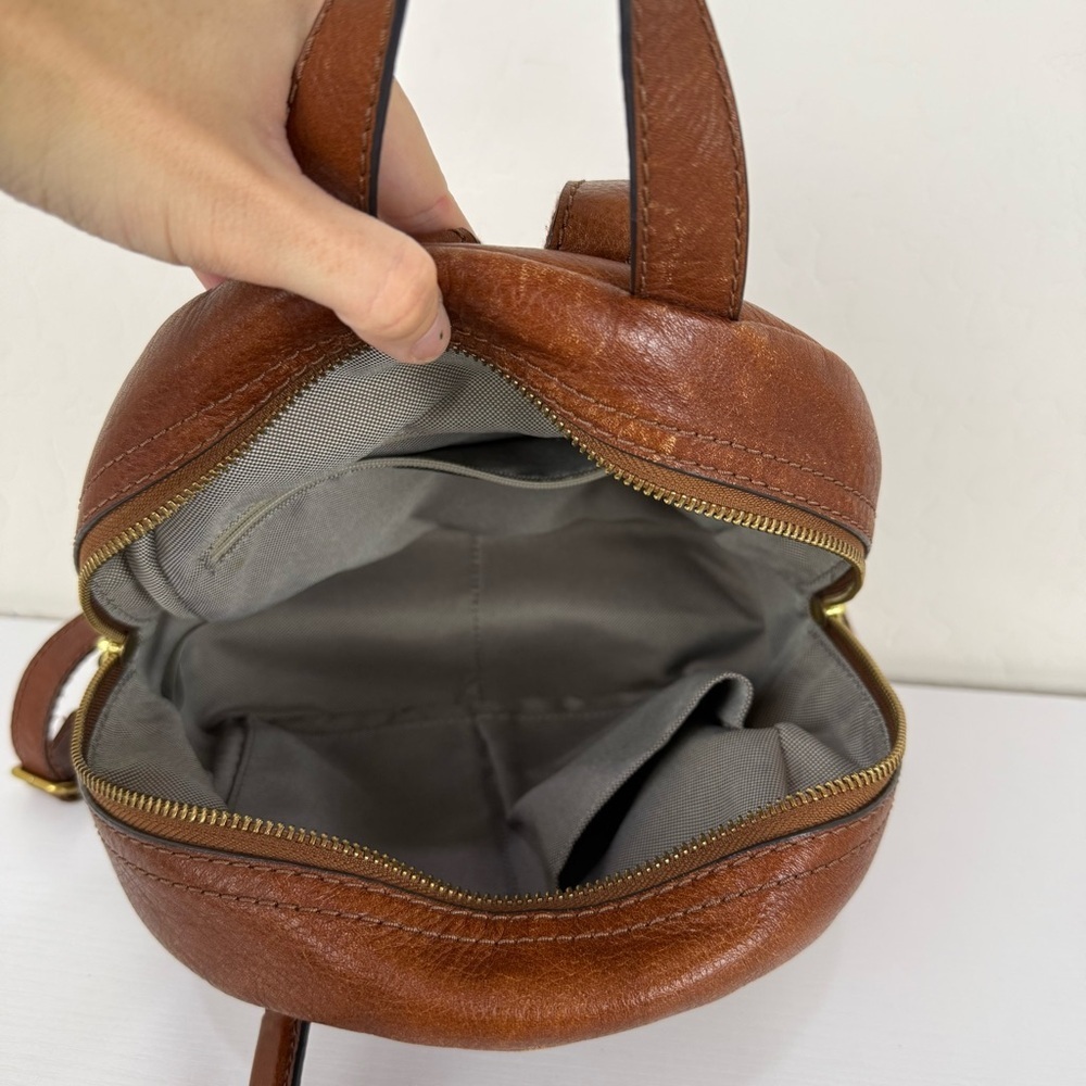 Fossil Brown Leather Cowhide Backpack - Picture 12 of 15